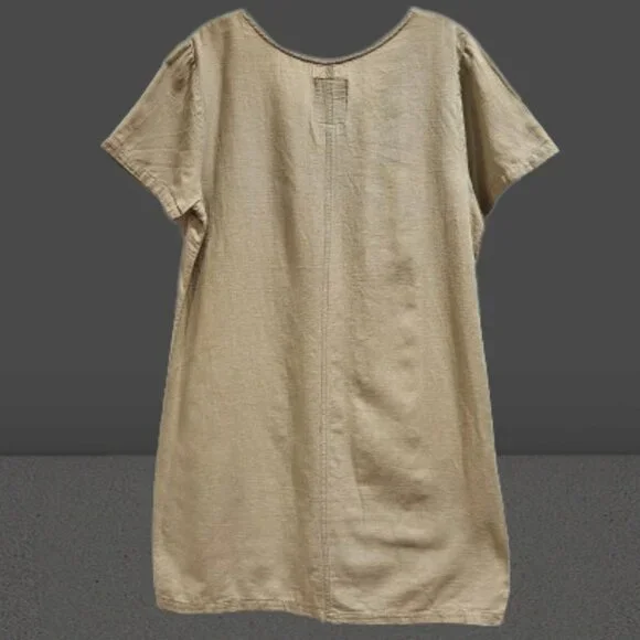 Studiowear Cotton/Linen Tan Dress - M - Picture 2 of 6